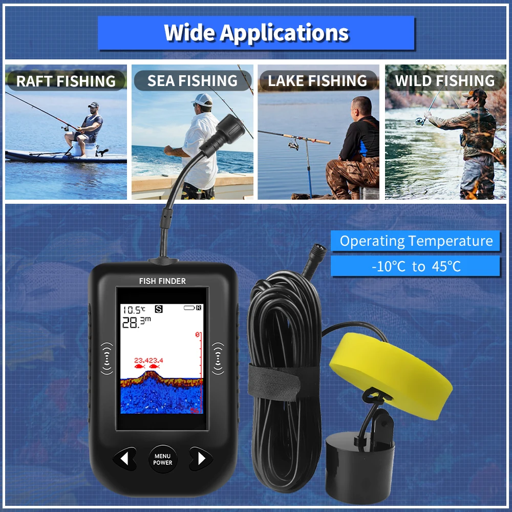جهاز إلكتروني محمول Erchang XF - مراجعة Fishing Depth Finder وسعره