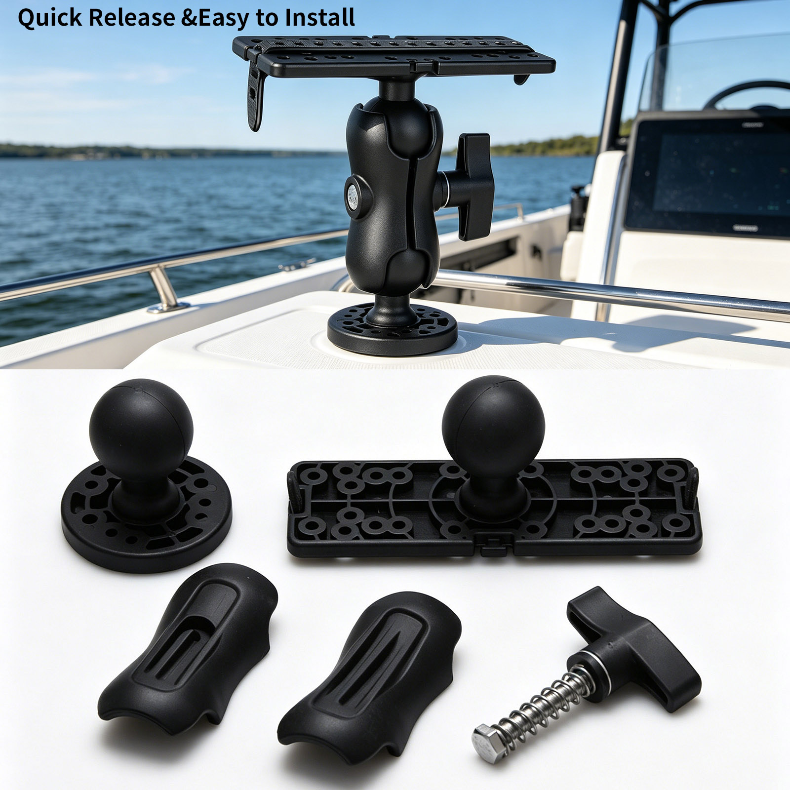 360 °   حامل قابل للتعديل لجها - مراجعة Fish Finder Mount وسعره